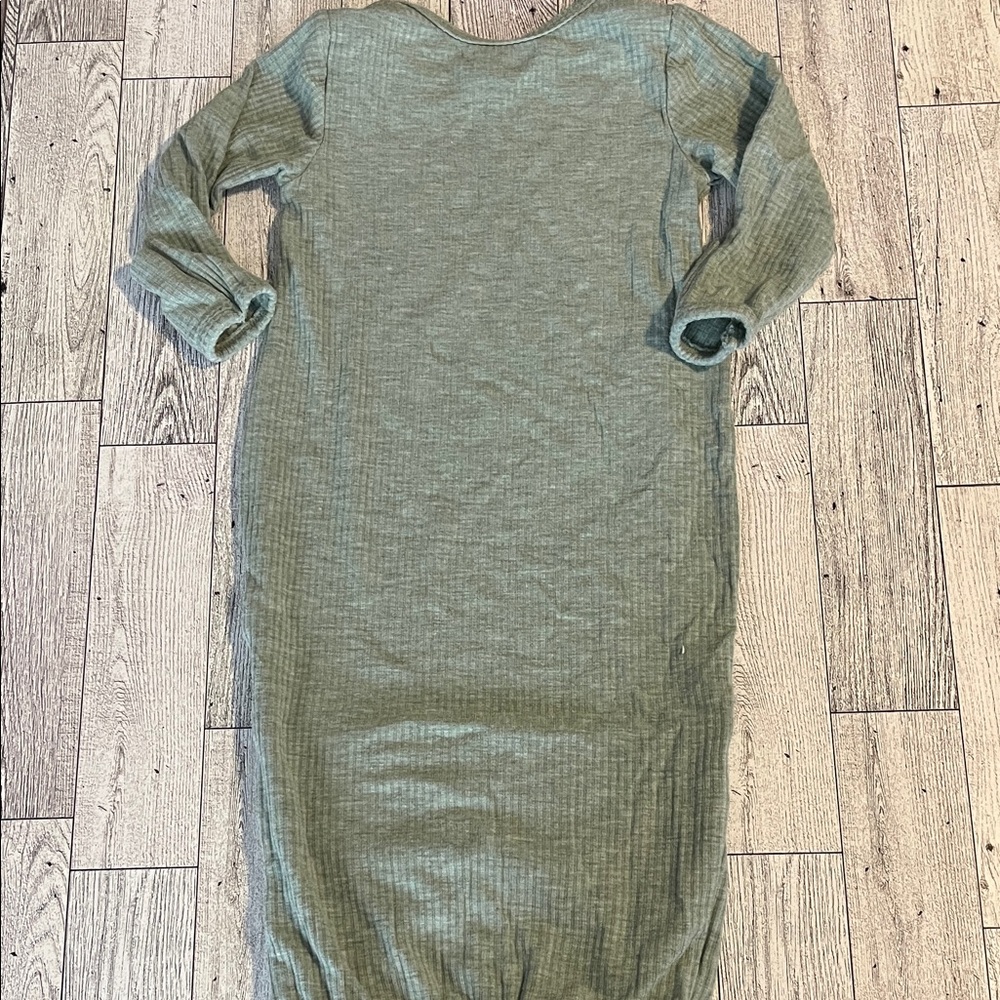 Little Sleepies Heather Sage Ribbed Gown - Picture 3 of 3